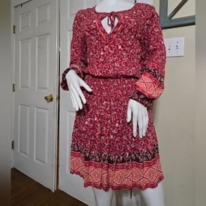 American Eagle Outfitters Red Floral Dress